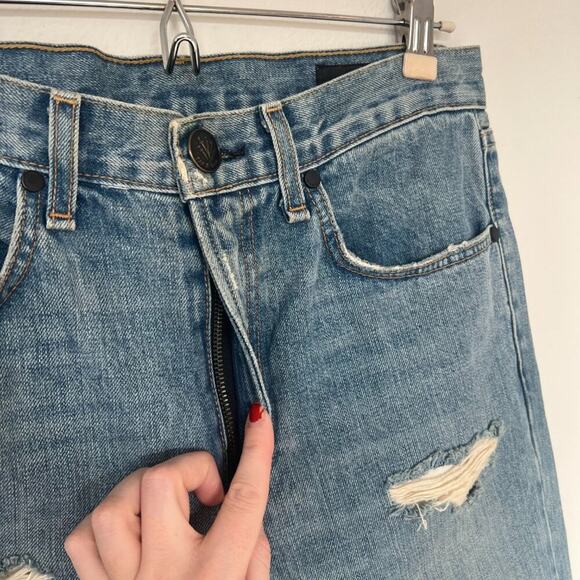 Rag & Bone Ankle Straight Distressed 100% Cotton Denim Jeans - Picture 7 of 11